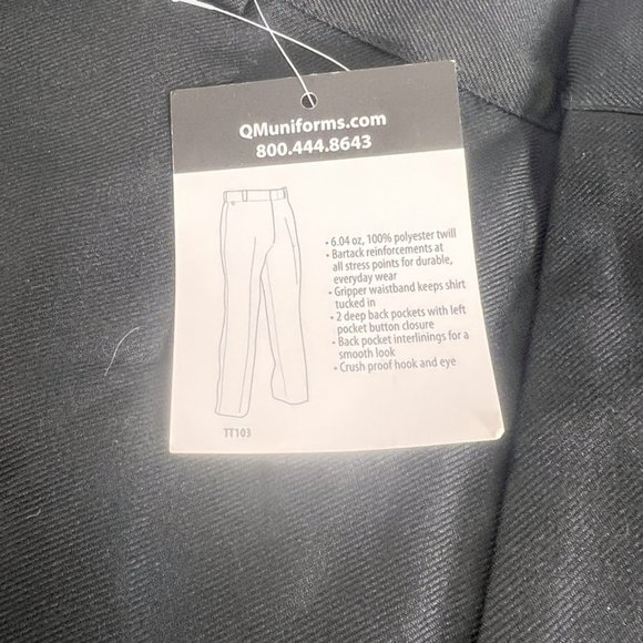 LAWPRO TT103 Men's SIZE 40 x 30 Poly Uniform Trousers Black Gray Stripe - Picture 4 of 5